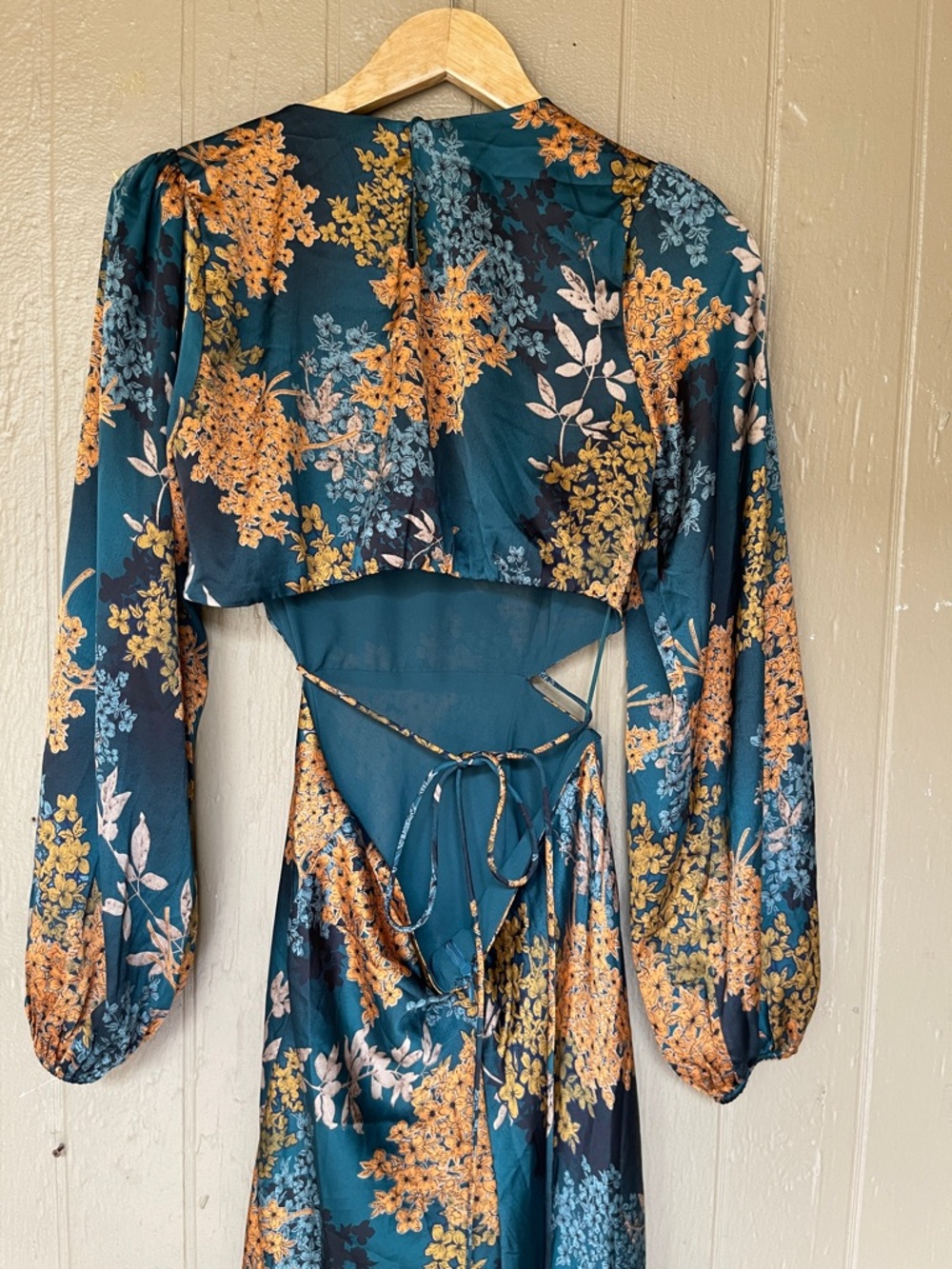 Astr Floral Maxi Dress in Teal and Burnt Orange - Picture 7 of 15